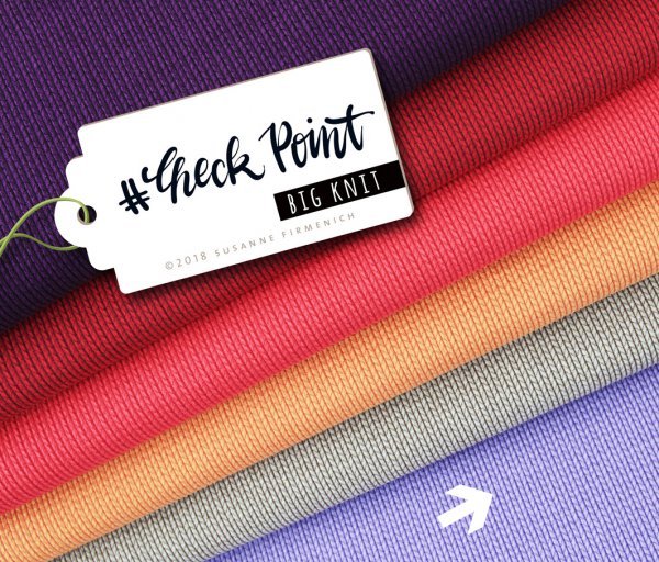 Bio Jacquard Jersey - Big Knit - glicine/violaceo - Check Point - Hamburger Liebe